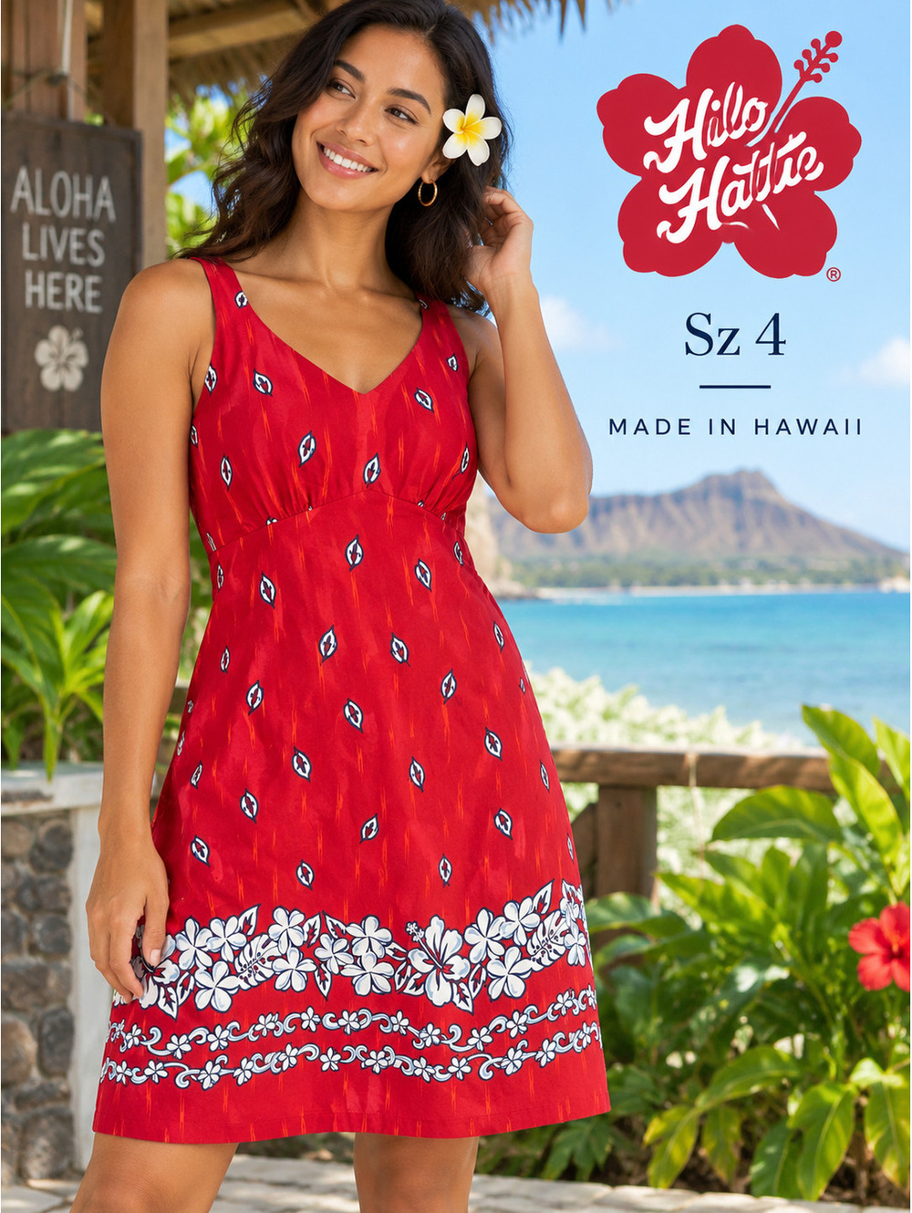 Hilo Hattie | 4 | Red Hibiscus Sundress